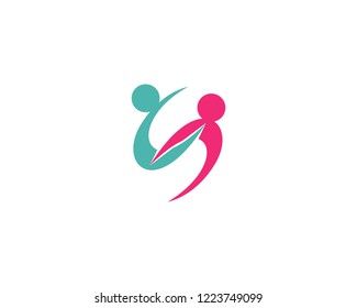 Adoption and community care Logo template vector icon