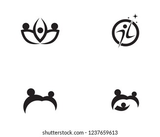 Adoption community care Logo template vector icon
