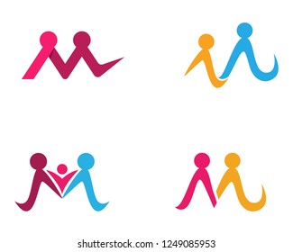 Adoption and community care Logo template vector icon