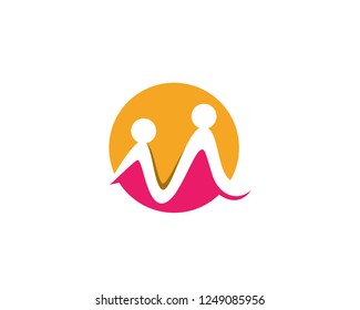 Adoption and community care Logo template vector icon