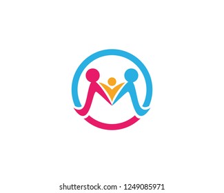 Adoption and community care Logo template vector icon