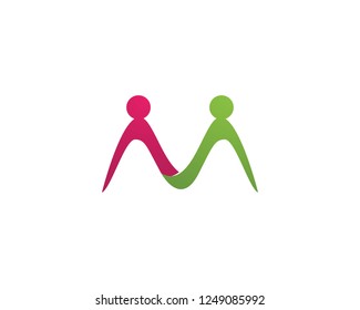 Adoption and community care Logo template vector icon