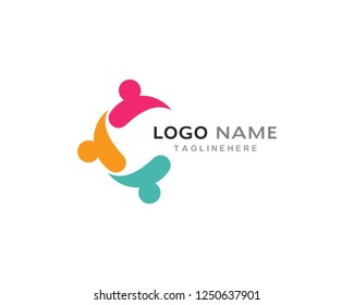 Adoption and community care Logo template vector icon