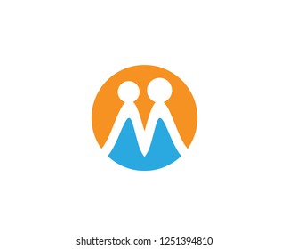 Adoption and community care Logo template vector icon