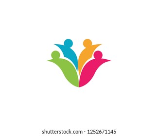 Adoption and community care Logo template vector icon