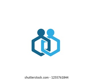 Adoption and community care Logo template vector icon