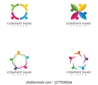 Adoption and community care Logo template vector icons