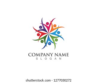 Adoption and community care Logo template vector icons