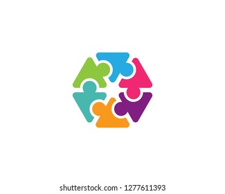 Adoption and community care Logo template vector icon