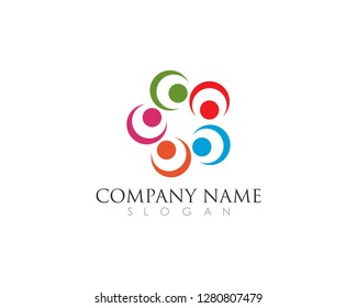 
Adoption and community care Logo template vector icon
