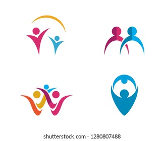 
Adoption and community care Logo template vector icon