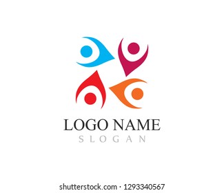Adoption and community care Logo template vector icon