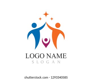 Adoption and community care Logo template vector icon