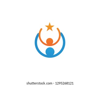 Adoption and community care Logo template vector icon

