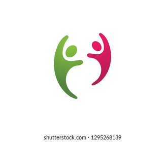 Adoption and community care Logo template vector icon
