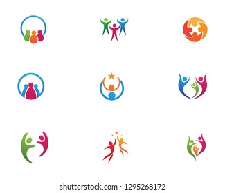 Adoption and community care Logo template vector icon
