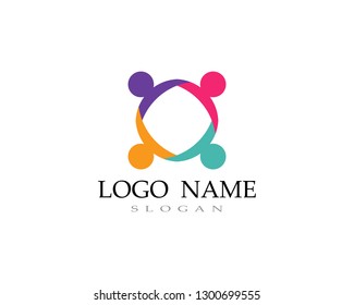 Adoption and community care Logo template vector icon