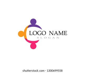 Adoption and community care Logo template vector icon
