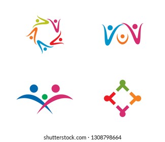 Adoption and community care Logo template vector icon