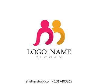 Adoption and community care Logo template vector icon

