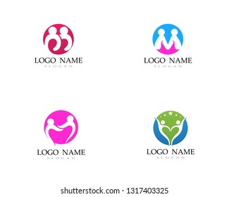 Adoption and community care Logo template vector icon
