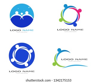 Adoption and community care Logo template vector icon