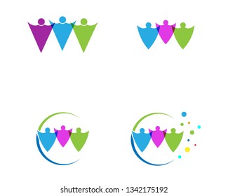 Adoption and community care Logo template vector icon