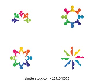 Adoption and community care Logo template vector icon