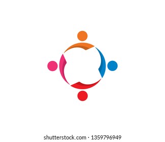 Adoption and community care Logo template vector icon