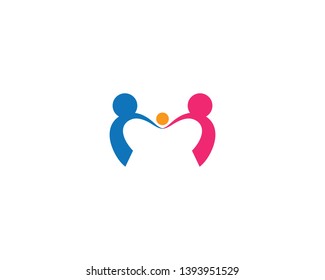 Adoption and community care Logo template vector
