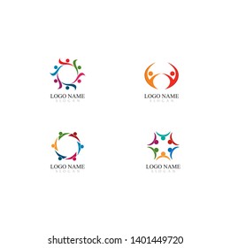Adoption and community care Logo template vector icon
