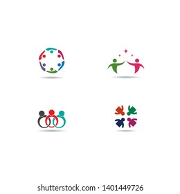 Adoption and community care Logo template vector icon