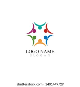 Adoption and community care Logo template vector icon