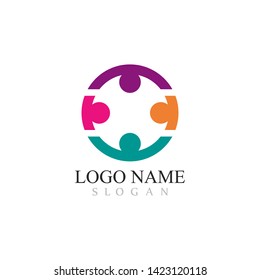 Adoption and community care Logo template vector icon