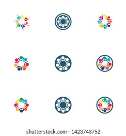 Adoption and community care Logo template vector icon