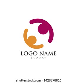 Adoption and community care Logo template vector icon