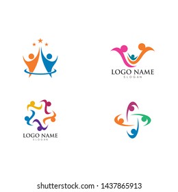 Adoption and community care Logo template vector icon