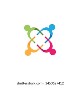 Adoption and community care Logo template vector icon