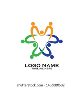 Adoption and community care Logo template vector icon
