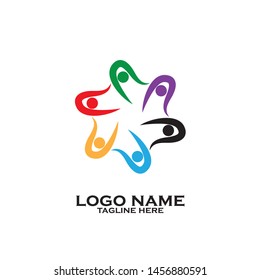 Adoption and community care Logo template vector icon
