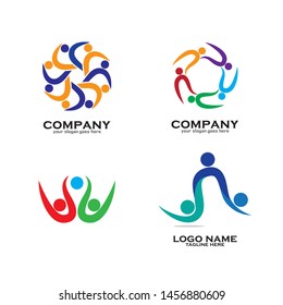 Adoption and community care Logo template vector icon
