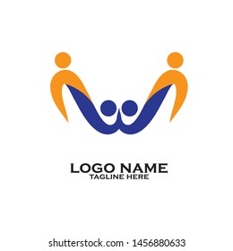 Adoption and community care Logo template vector icon
