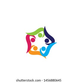 Adoption and community care Logo template vector icon

