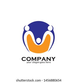 Adoption and community care Logo template vector icon
