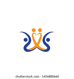 Adoption and community care Logo template vector icon
