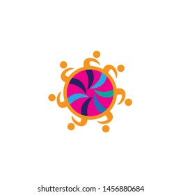 Adoption and community care Logo template vector icon
