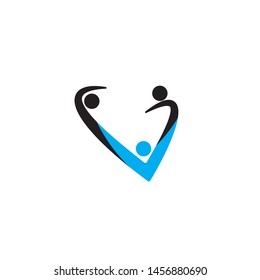 Adoption and community care Logo template vector icon
