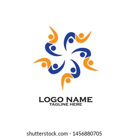 Adoption and community care Logo template vector icon

