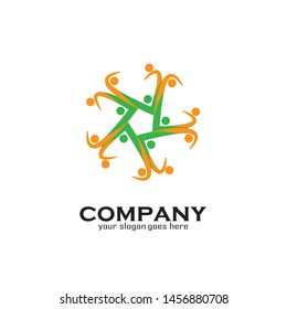 Adoption and community care Logo template vector icon
