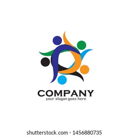 Adoption and community care Logo template vector icon
